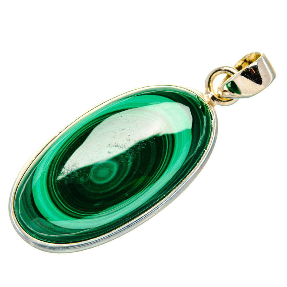 Malachite Pendant 1 3/4" (925 Sterling Silver) PD37195
