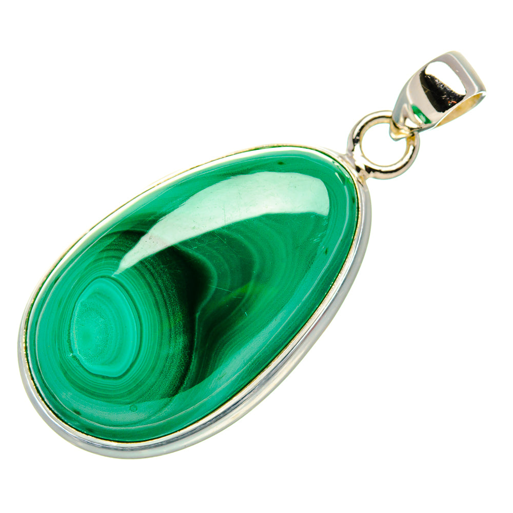 Malachite Pendant 1 3/4" (925 Sterling Silver) PD37172