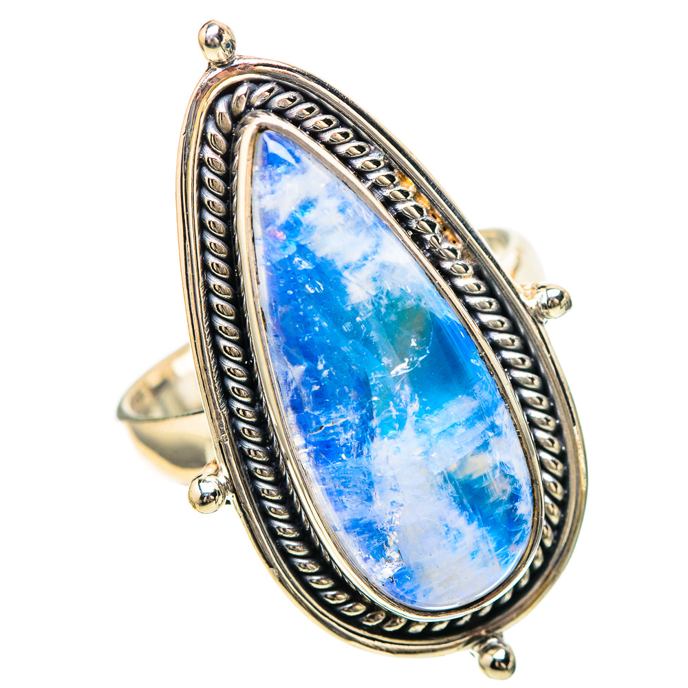 Large Blue Moonstone Ring Size 8.75 (925 Sterling Silver) RING136535