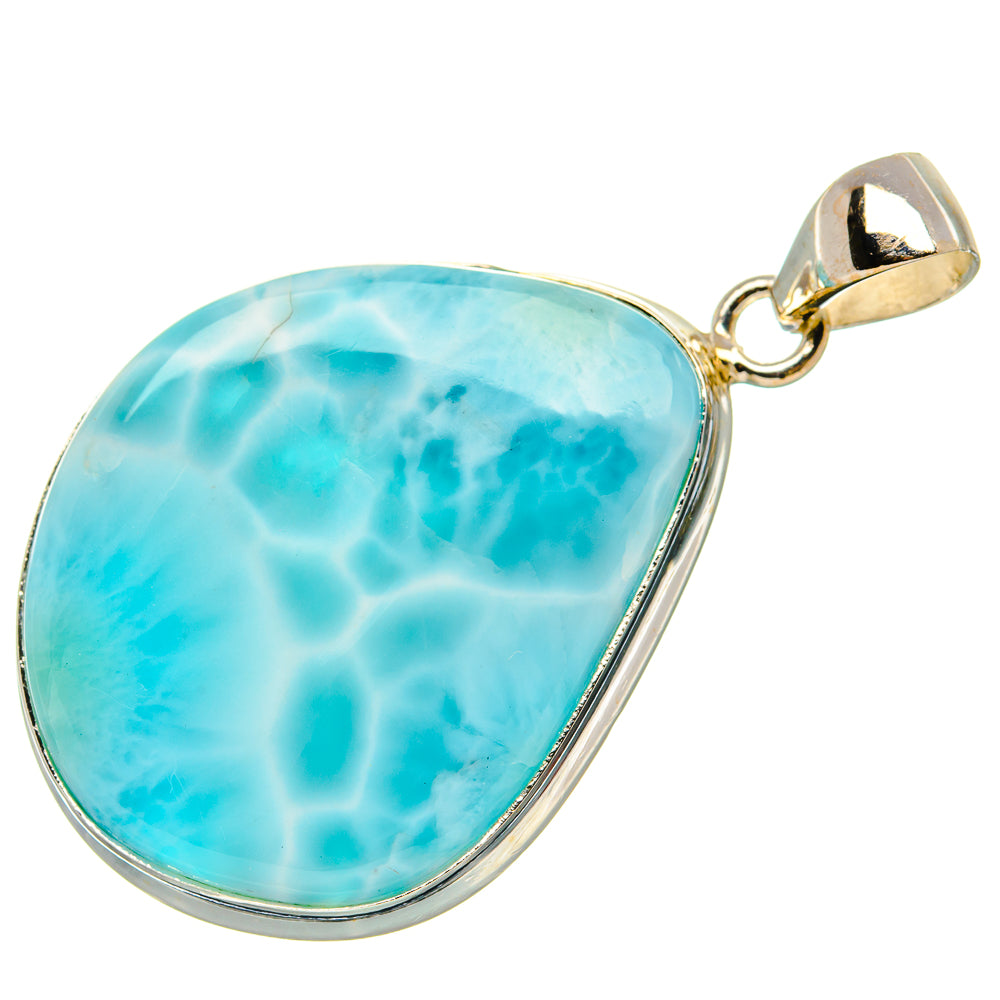 Larimar Pendant 1 3/4" (925 Sterling Silver) PD37206