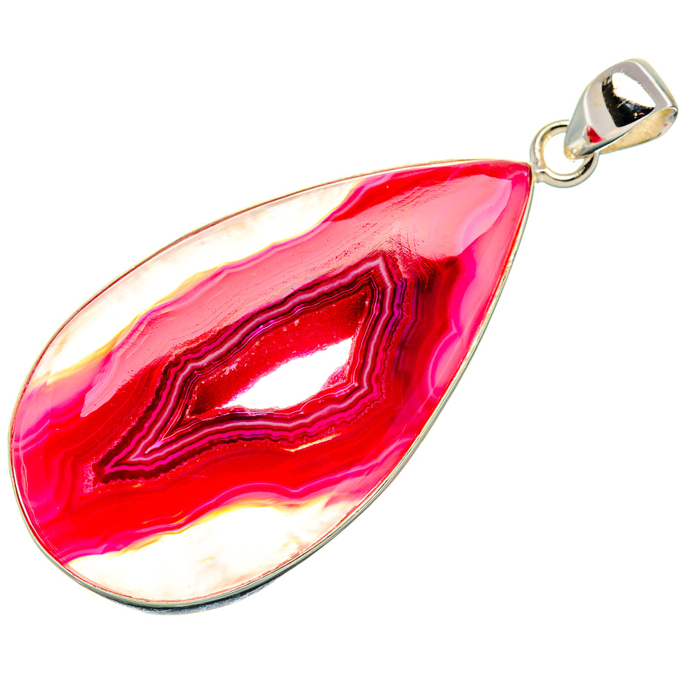 Pink Window Druzy Pendant 2 3/8" (925 Sterling Silver) PD37155