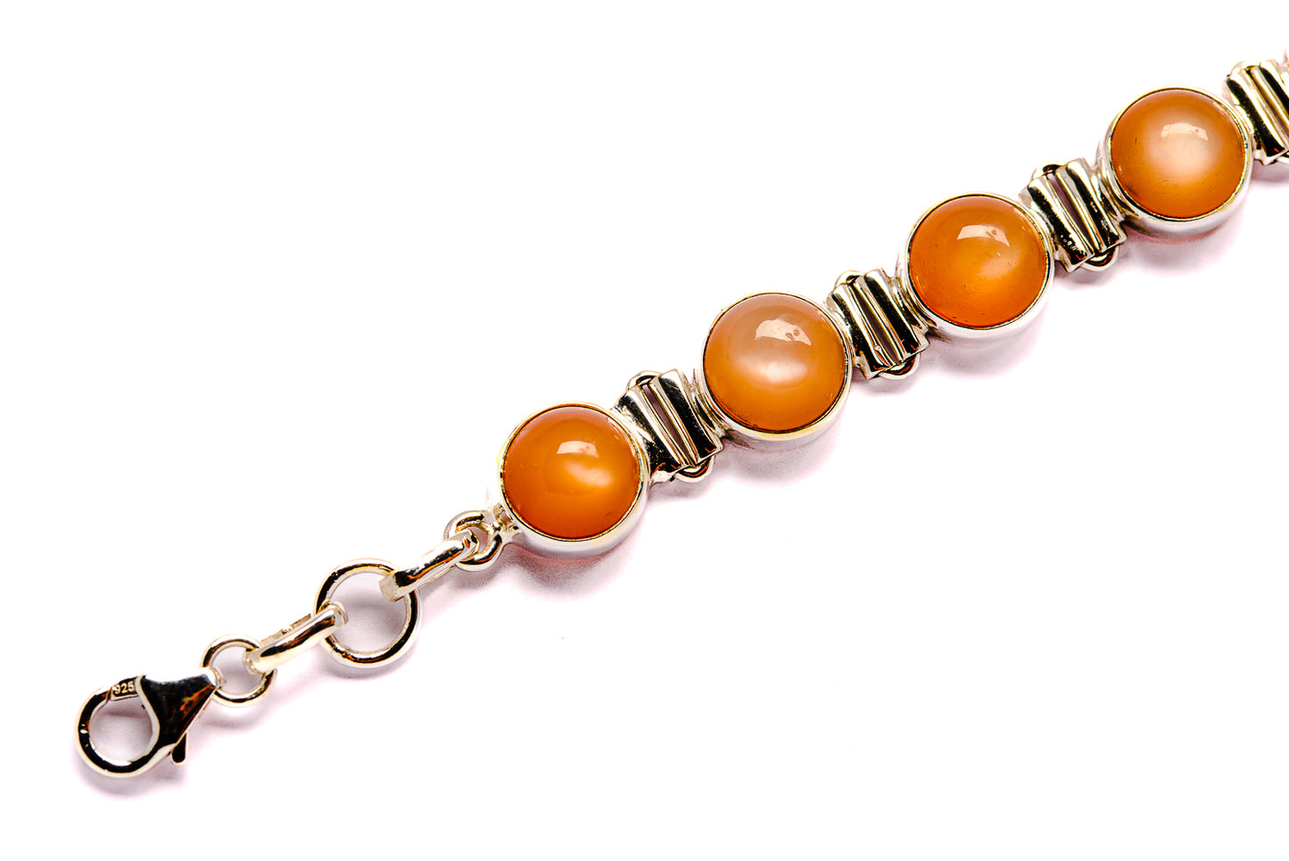 Peach Moonstone Bracelets handcrafted by Ana Silver Co - BR90005 - Photo 3