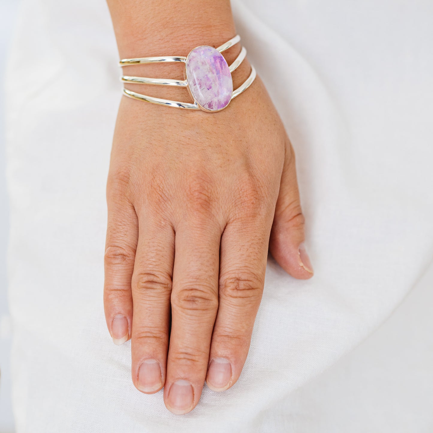 Rainbow Moonstone Bracelets handcrafted by Ana Silver Co - BR90081