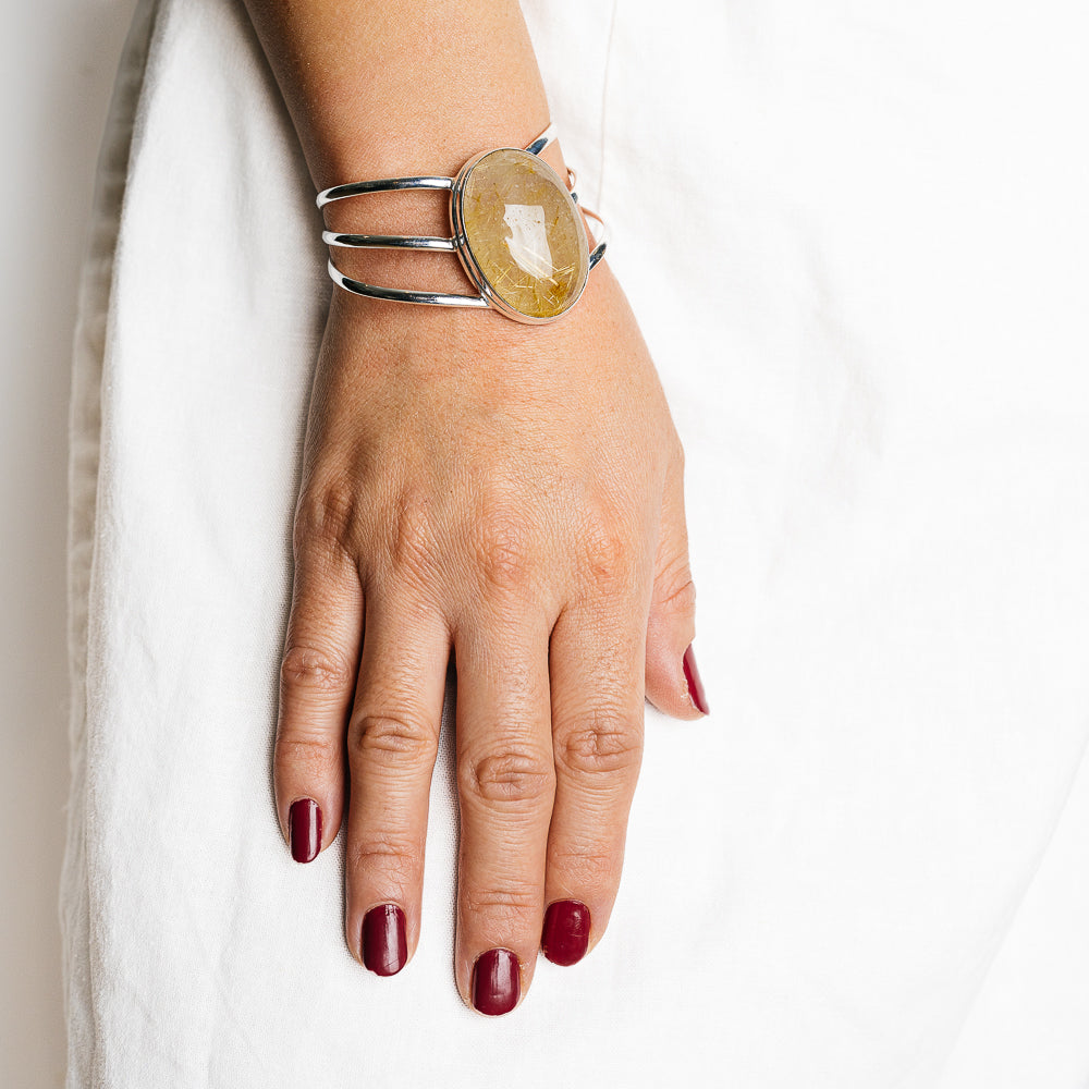 Rutilated Quartz Bracelets handcrafted by Ana Silver Co - BR90123 - Photo 2