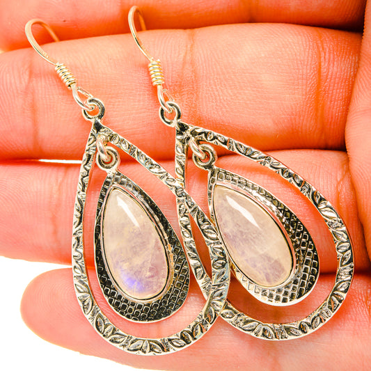 Rainbow Moonstone Earrings handcrafted by Ana Silver Co - EARR419291