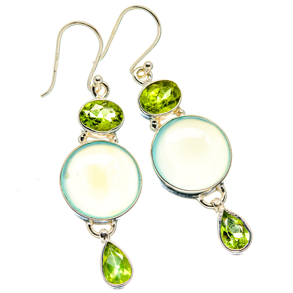 Aqua Chalcedony Earrings handcrafted by Ana Silver Co - EARR423625