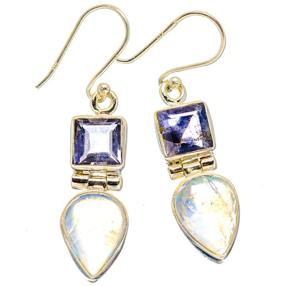 Rainbow Moonstone Earrings handcrafted by Ana Silver Co - EARR423648