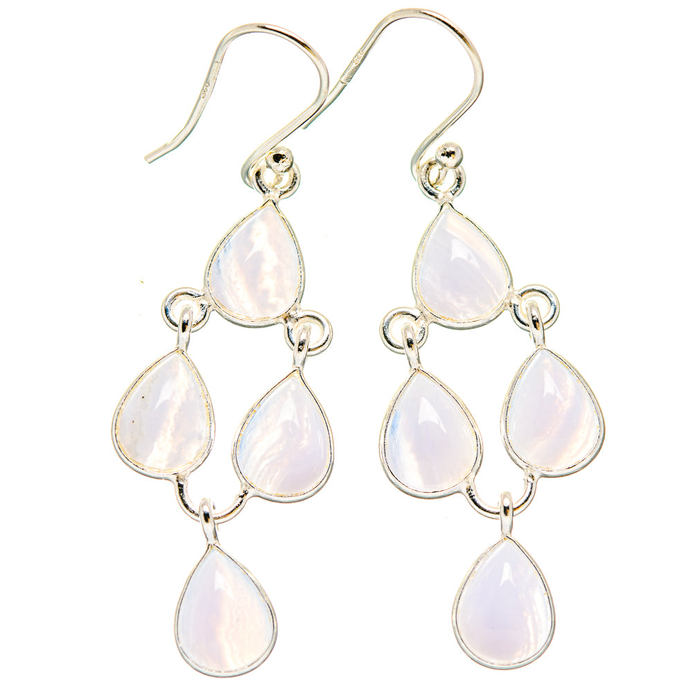 Rainbow Moonstone Earrings handcrafted by Ana Silver Co - EARR423698