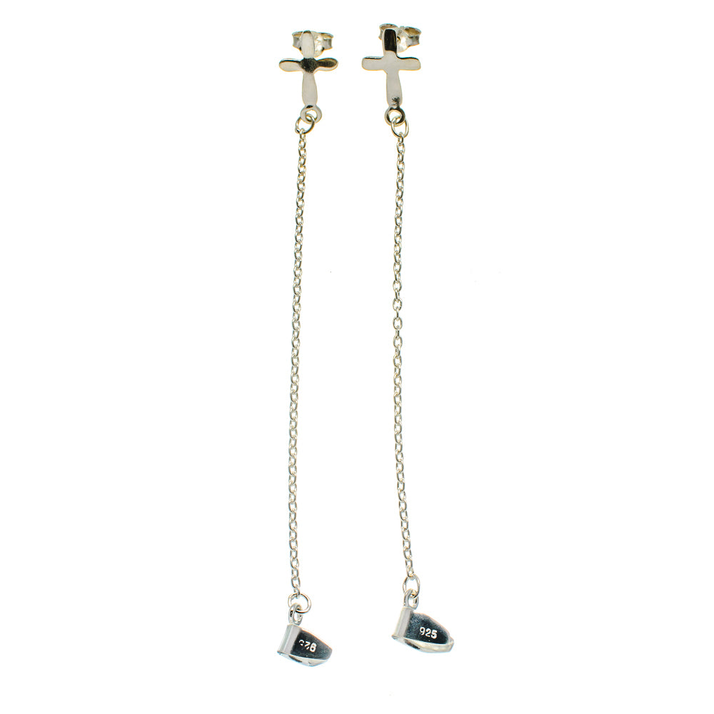 Cross Earrings handcrafted by Ana Silver Co - EARR392910