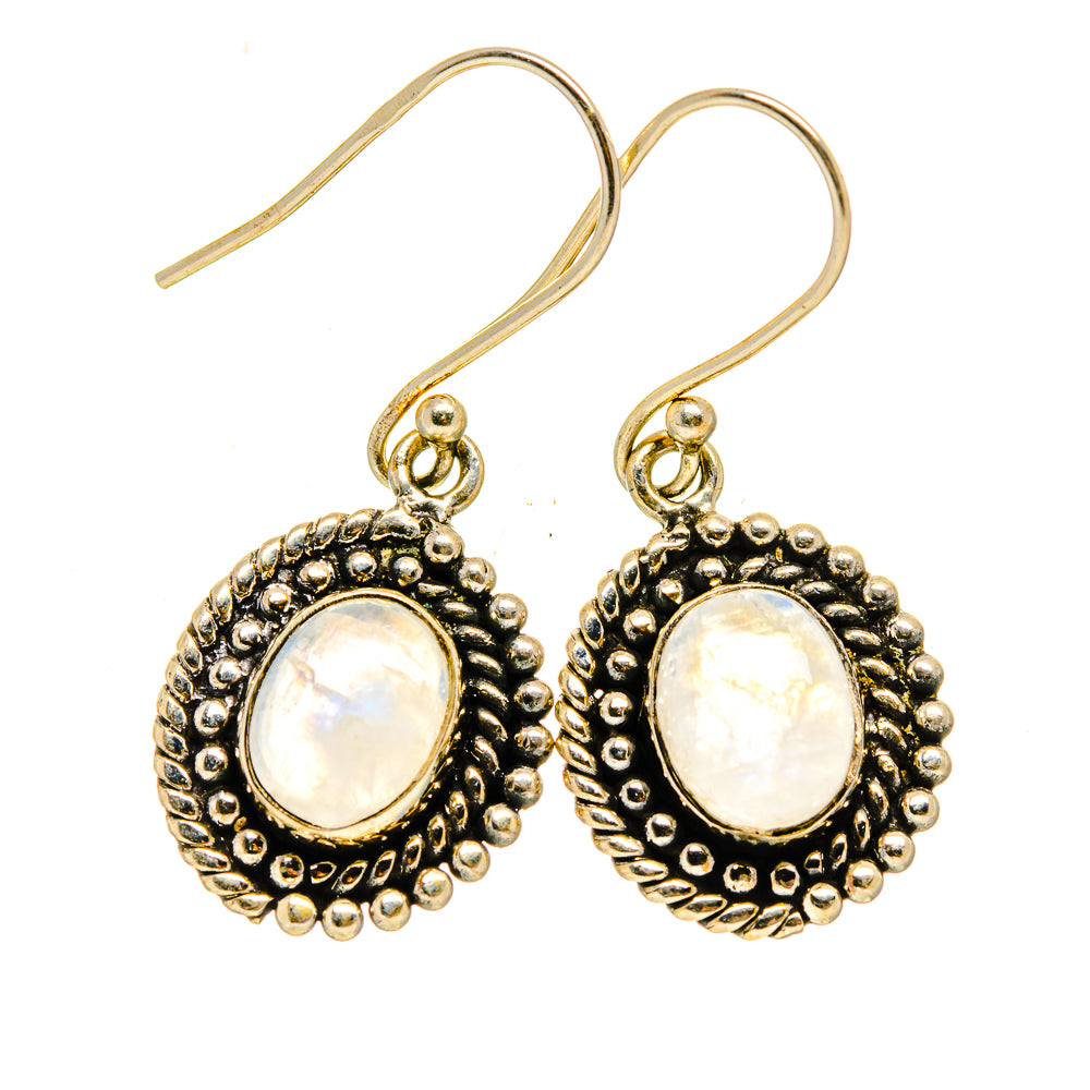 Rainbow Moonstone Earrings handcrafted by Ana Silver Co - EARR408590