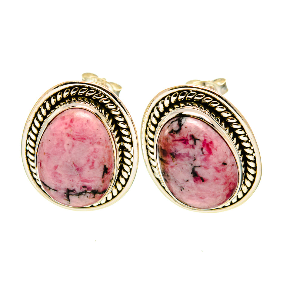 Rhodonite Earrings handcrafted by Ana Silver Co - EARR409397