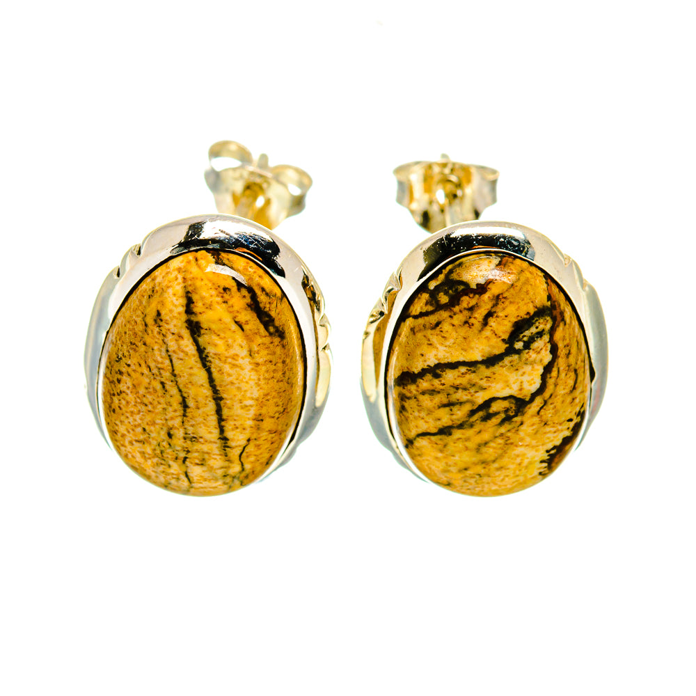 Picture Jasper Earrings handcrafted by Ana Silver Co - EARR410185