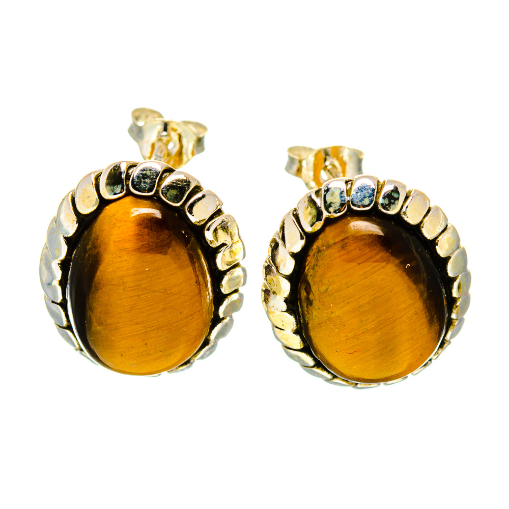 Tiger Eye Earrings handcrafted by Ana Silver Co - EARR410383