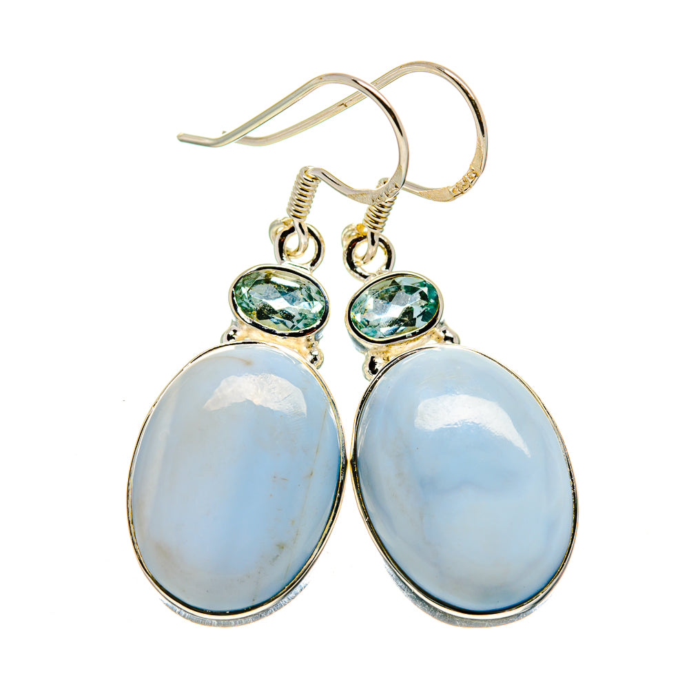 Blue Lace Agate Earrings handcrafted by Ana Silver Co - EARR410509