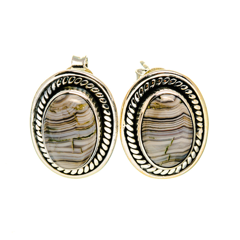 Laguna Lace Agate Earrings handcrafted by Ana Silver Co - EARR410631