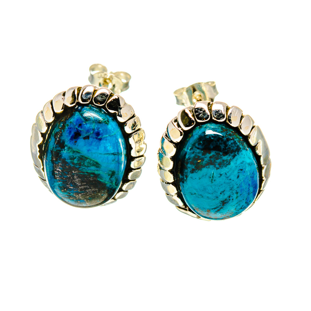 Shattuckite Earrings handcrafted by Ana Silver Co - EARR410679