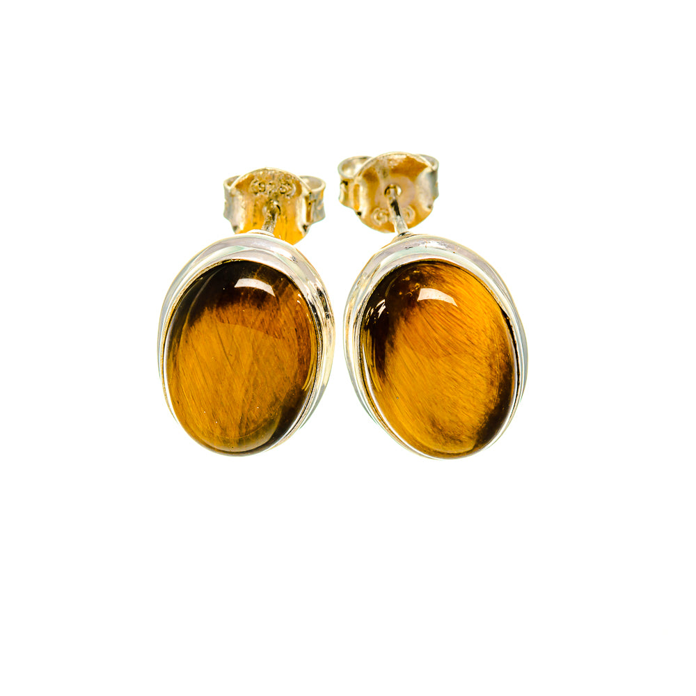 Tiger Eye Earrings handcrafted by Ana Silver Co - EARR410744