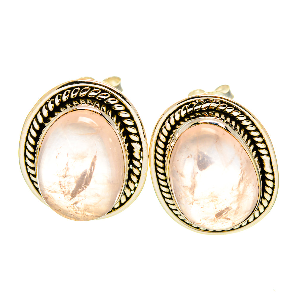 Rose Quartz Earrings handcrafted by Ana Silver Co - EARR410879