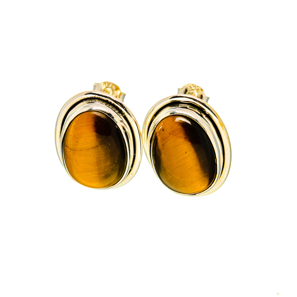 Tiger Eye Earrings handcrafted by Ana Silver Co - EARR411035