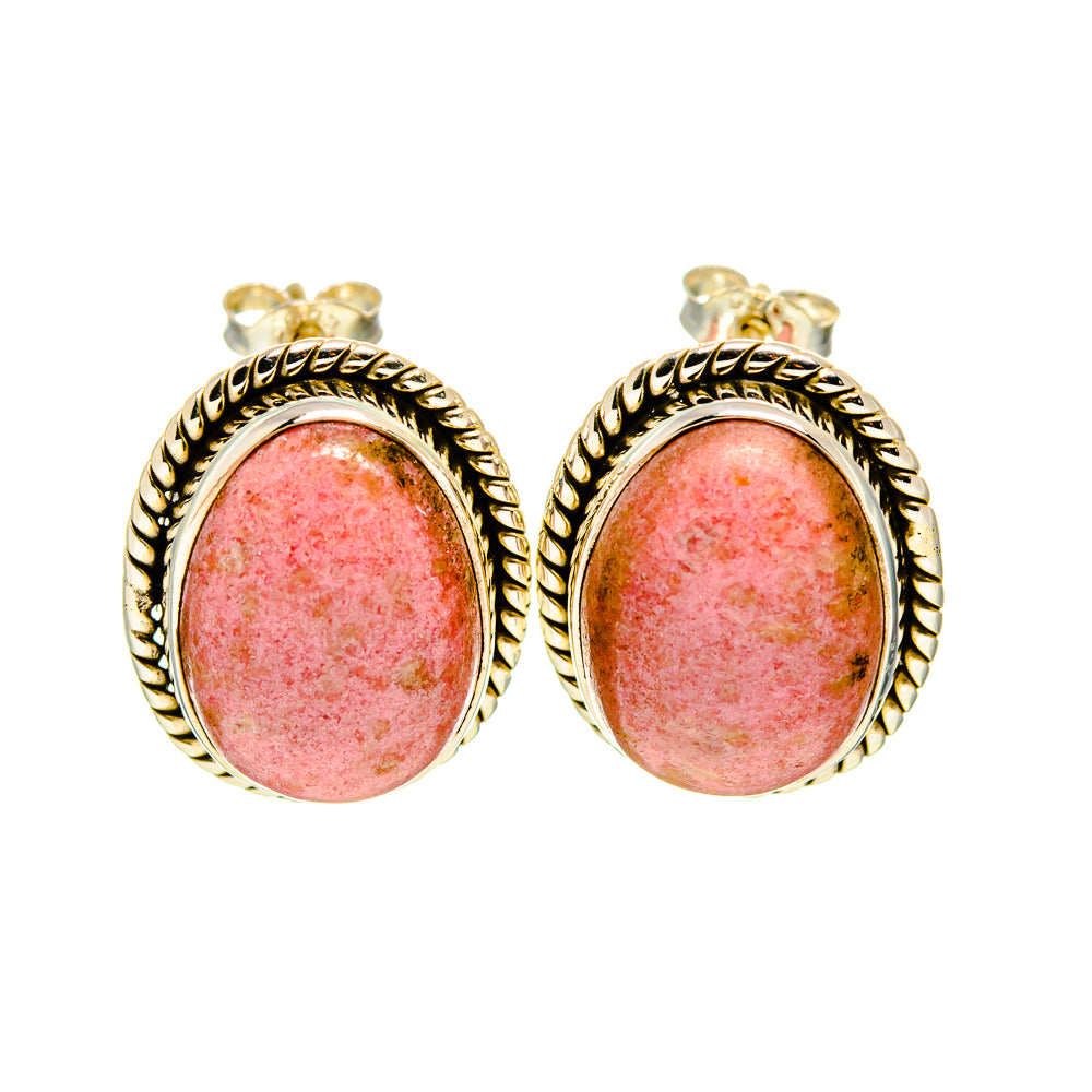 Rhodonite Earrings handcrafted by Ana Silver Co - EARR411138