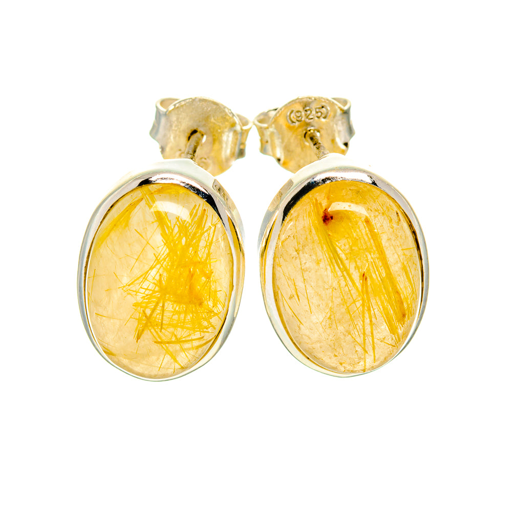 Rutilated Quartz Earrings handcrafted by Ana Silver Co - EARR411183