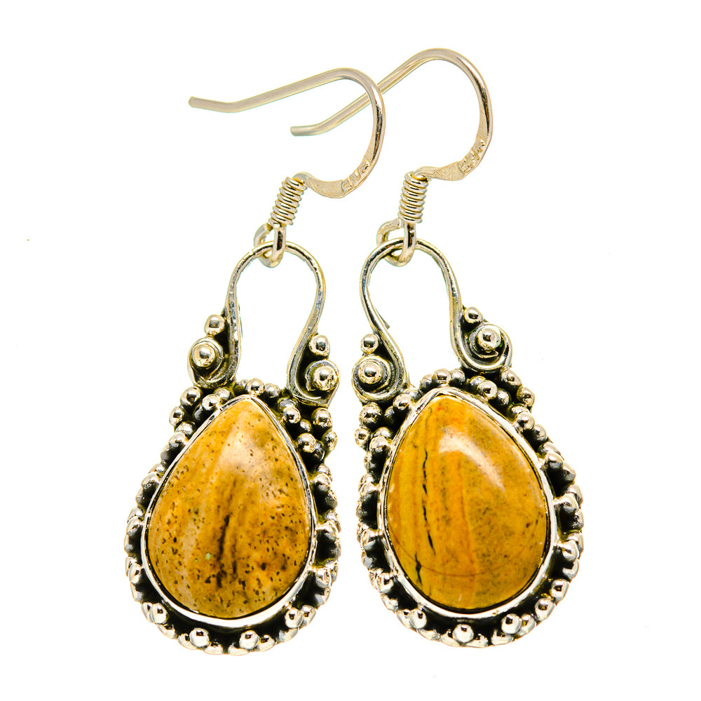 Picture Jasper Earrings handcrafted by Ana Silver Co - EARR411361