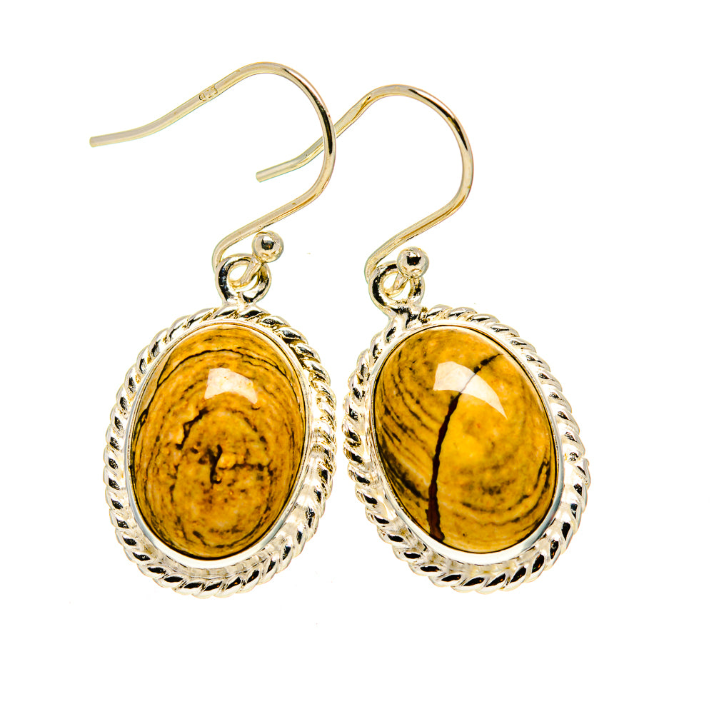 Picture Jasper Earrings handcrafted by Ana Silver Co - EARR411858