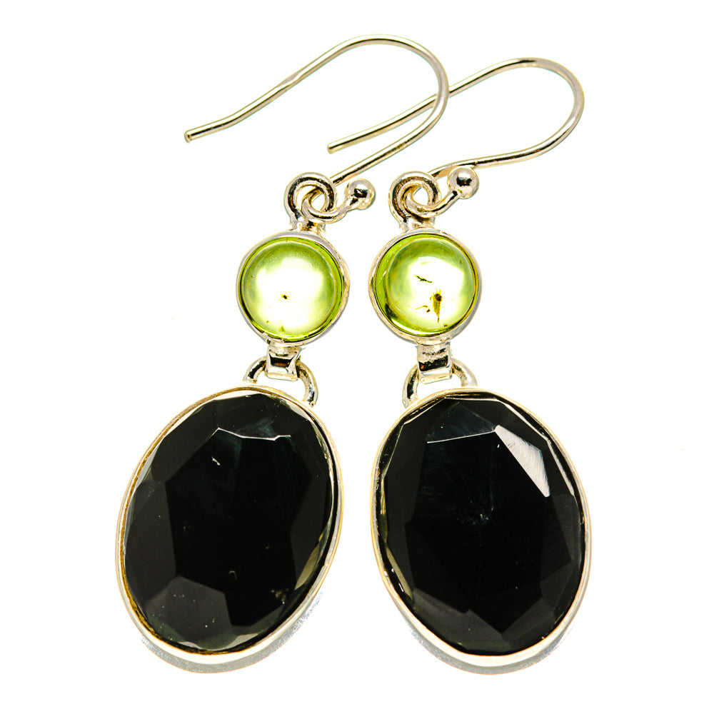 Black Onyx Earrings handcrafted by Ana Silver Co - EARR411869