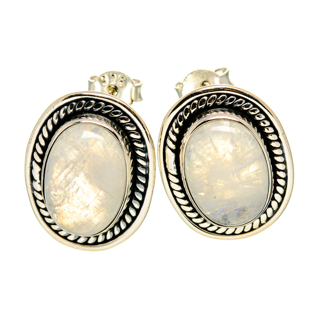 Rainbow Moonstone Earrings handcrafted by Ana Silver Co - EARR411895