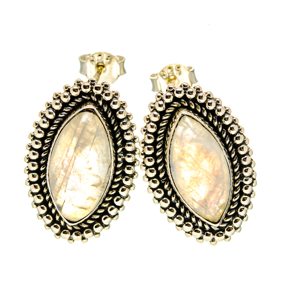 Rainbow Moonstone Earrings handcrafted by Ana Silver Co - EARR412389