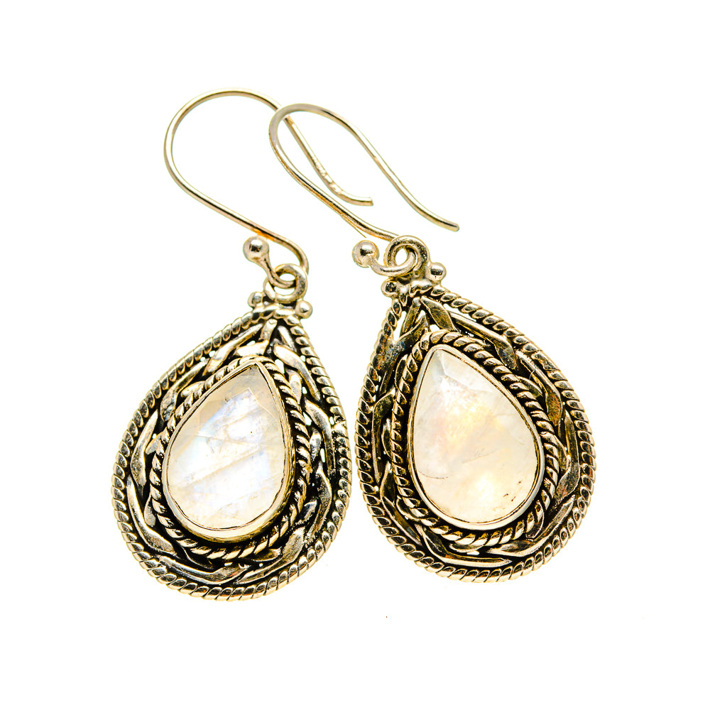 Rainbow Moonstone Earrings handcrafted by Ana Silver Co - EARR412905