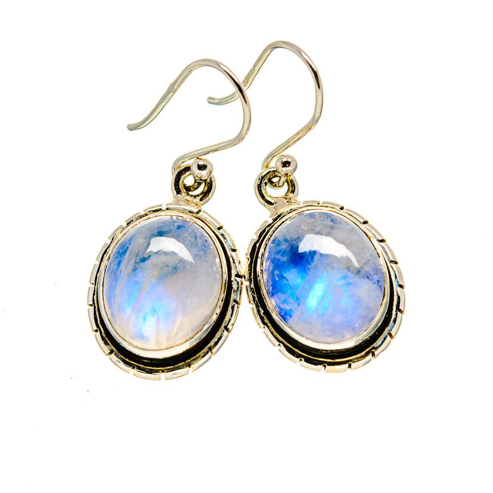 Rainbow Moonstone Earrings handcrafted by Ana Silver Co - EARR412963