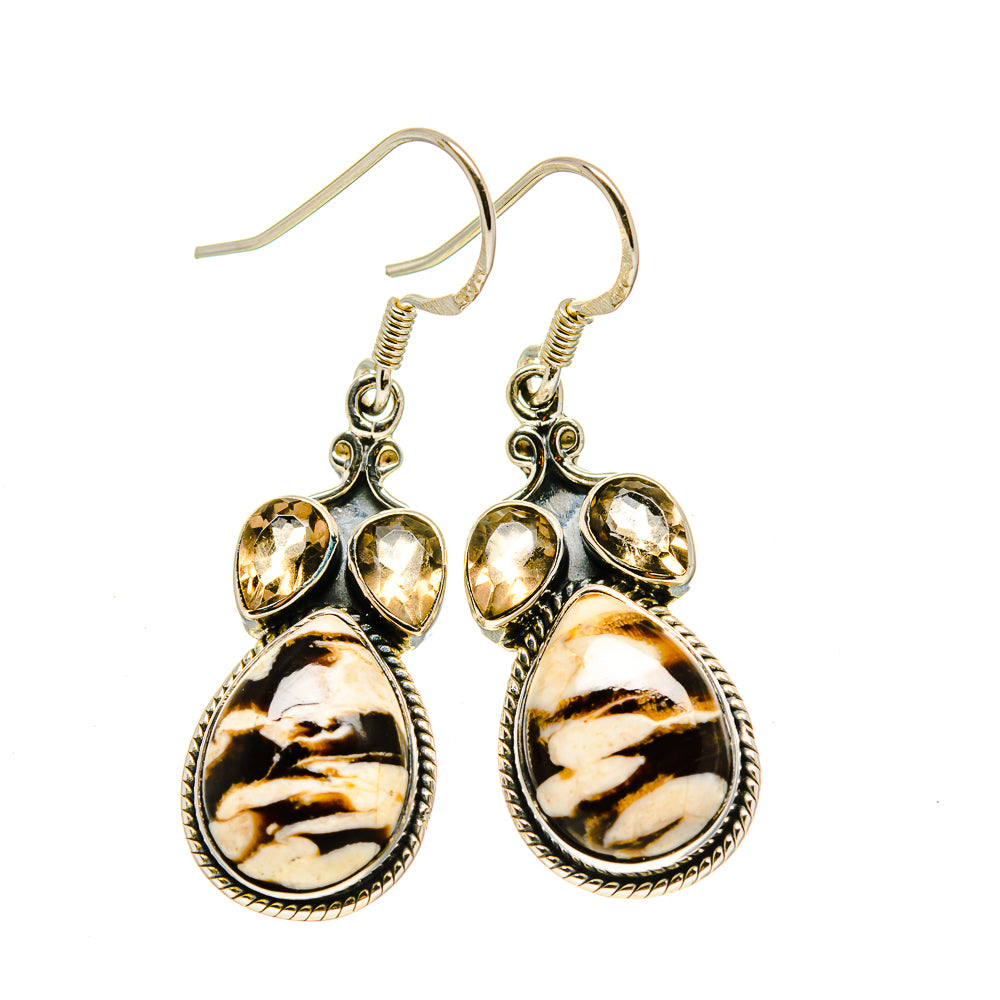 Peanut Wood Jasper Earrings handcrafted by Ana Silver Co - EARR413069