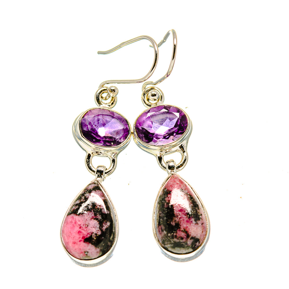 Rhodonite Earrings handcrafted by Ana Silver Co - EARR413094