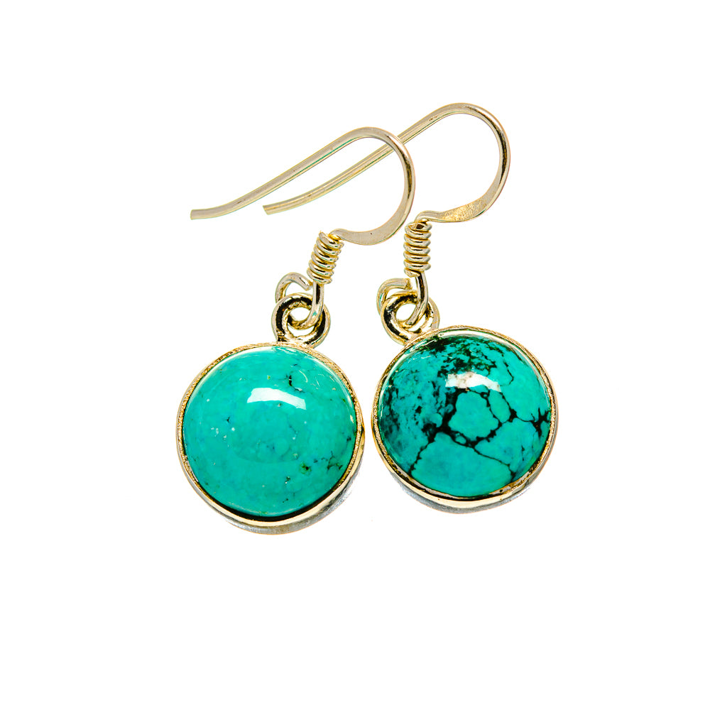 Tibetan Turquoise Earrings handcrafted by Ana Silver Co - EARR413215