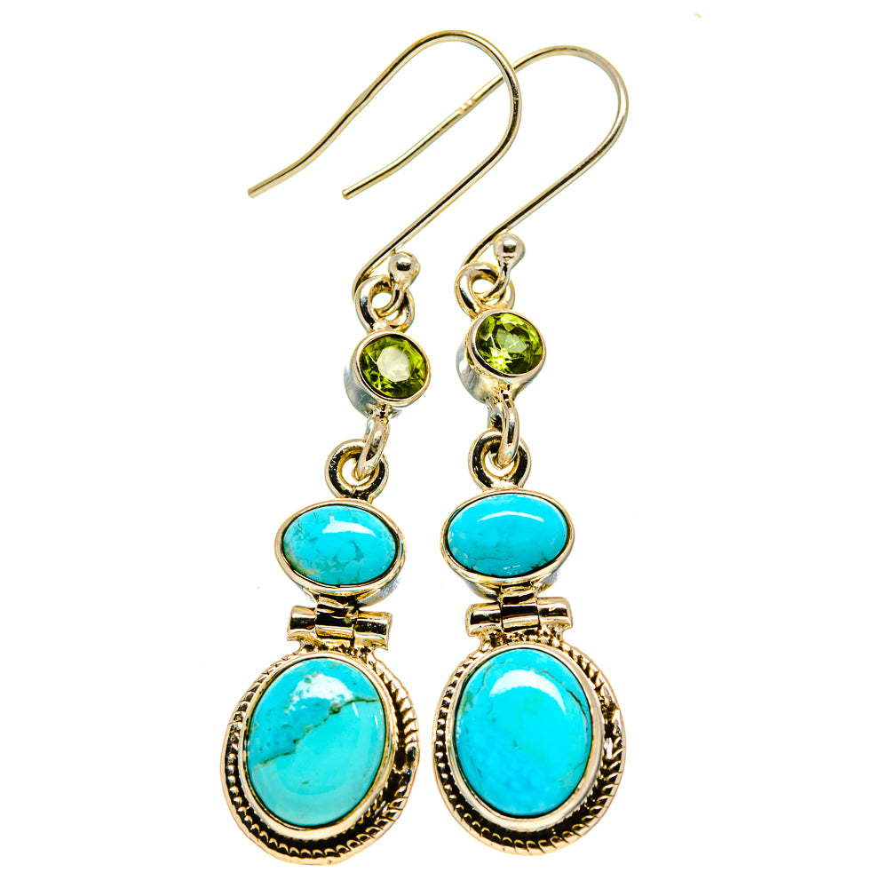 Arizona Turquoise Earrings handcrafted by Ana Silver Co - EARR413218