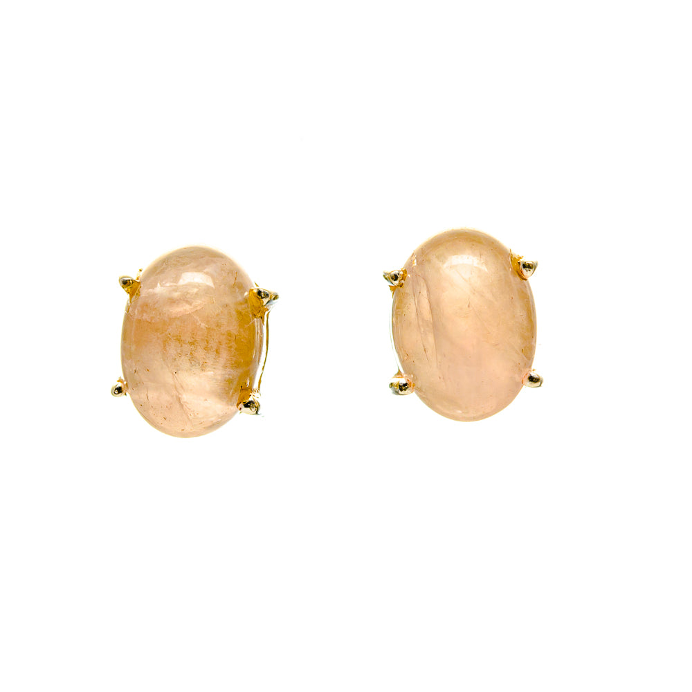 Rose Quartz Earrings handcrafted by Ana Silver Co - EARR413266