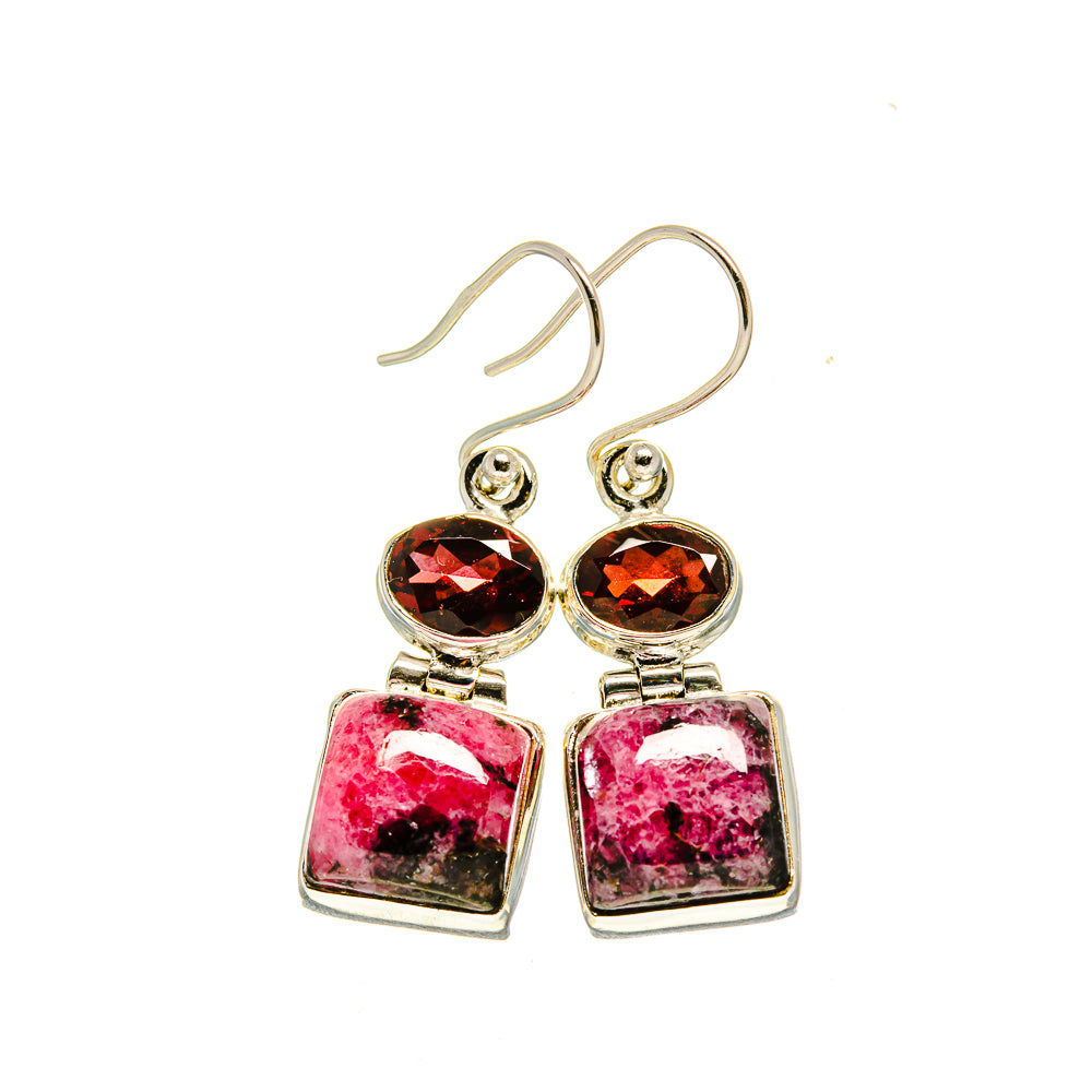 Rhodonite Earrings handcrafted by Ana Silver Co - EARR413281