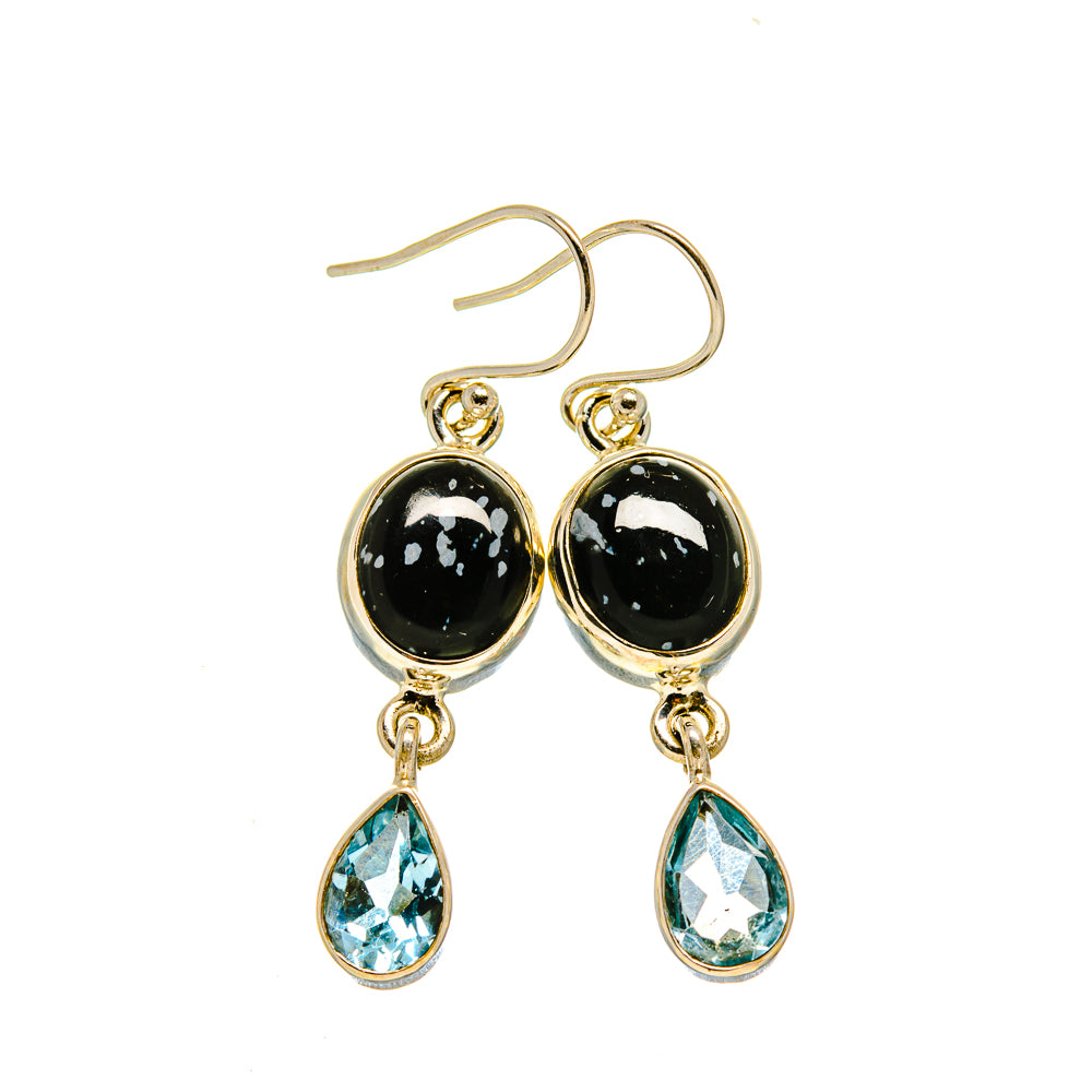 Snowflake Obsidian Earrings handcrafted by Ana Silver Co - EARR413302