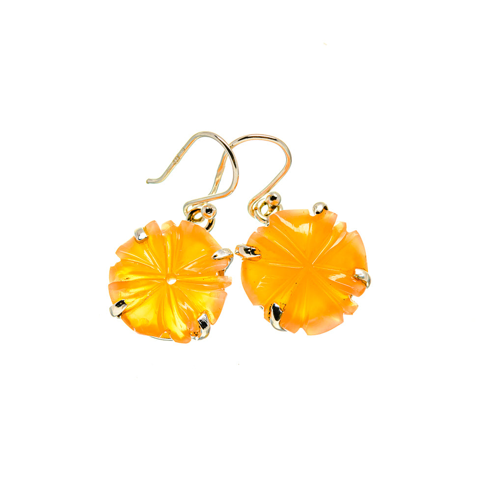 Peach Moonstone Earrings handcrafted by Ana Silver Co - EARR413340
