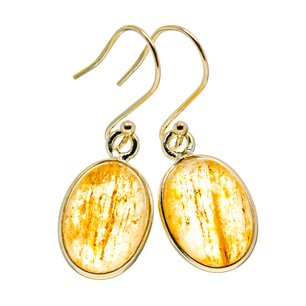 Rutilated Quartz Earrings handcrafted by Ana Silver Co - EARR413428