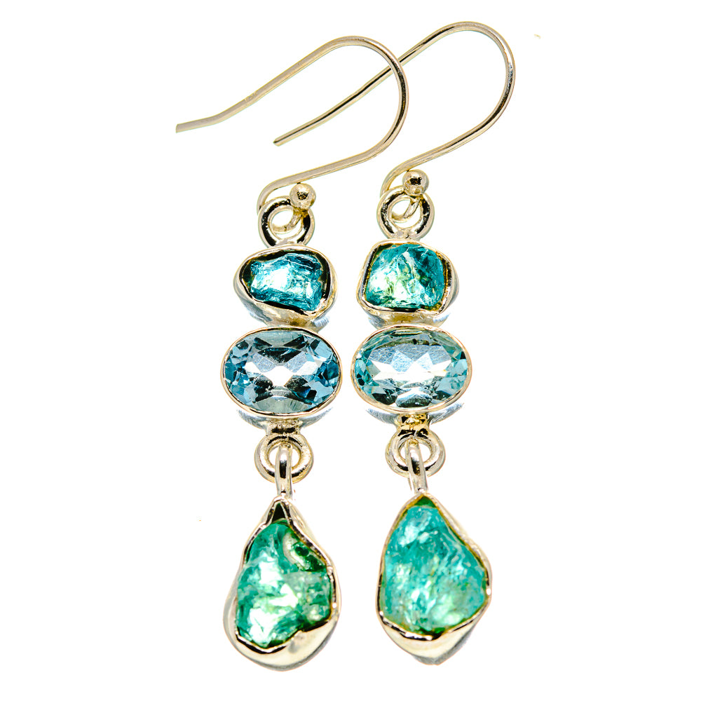 Blue Fluorite Earrings handcrafted by Ana Silver Co - EARR413470