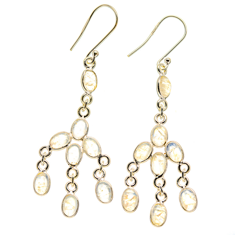 Rainbow Moonstone Earrings handcrafted by Ana Silver Co - EARR413636