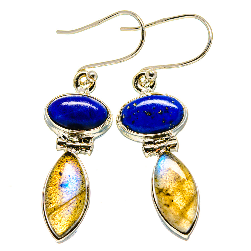 Labradorite, Lapis Lazuli Earrings handcrafted by Ana Silver Co - EARR413645