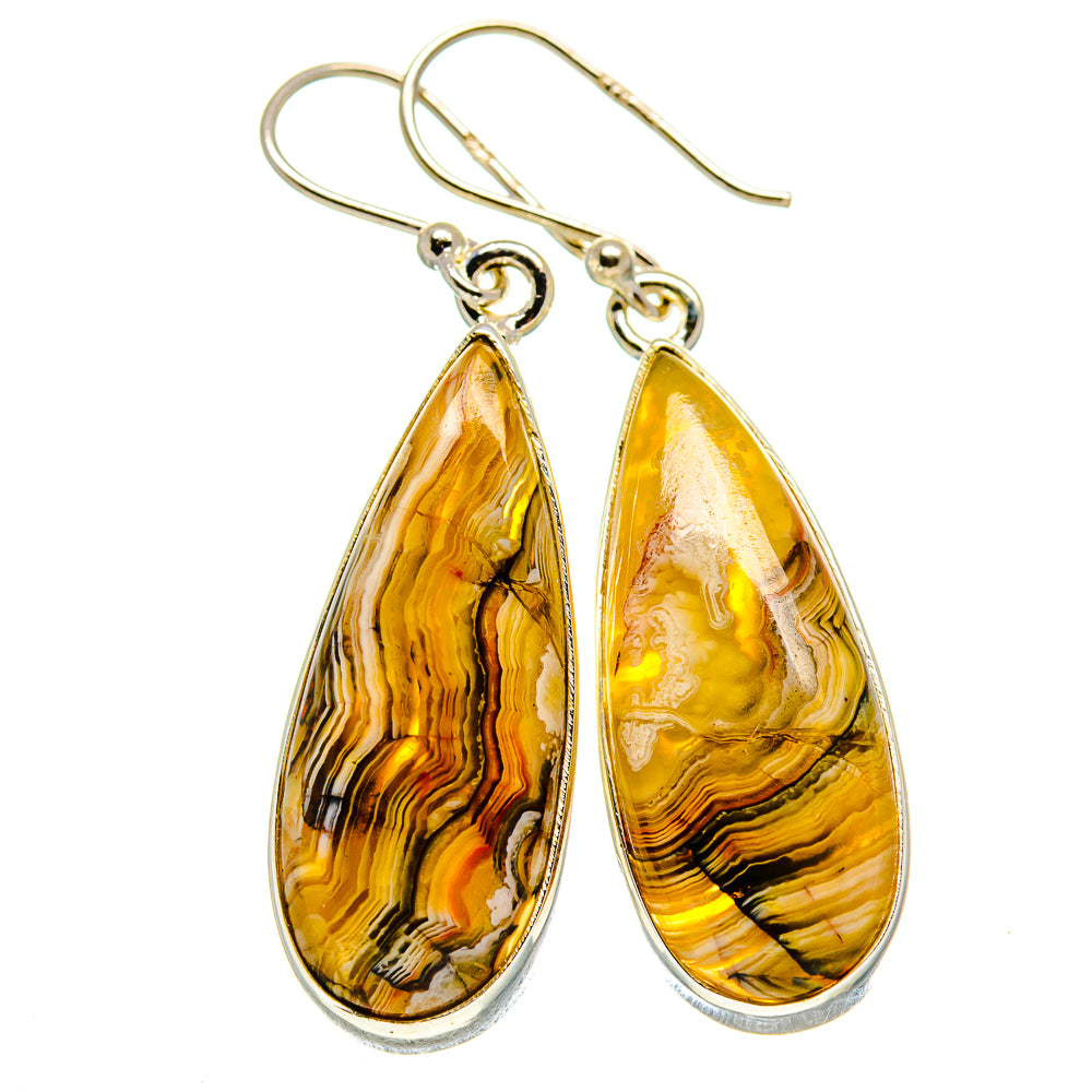 Laguna Lace Agate Earrings handcrafted by Ana Silver Co - EARR413691