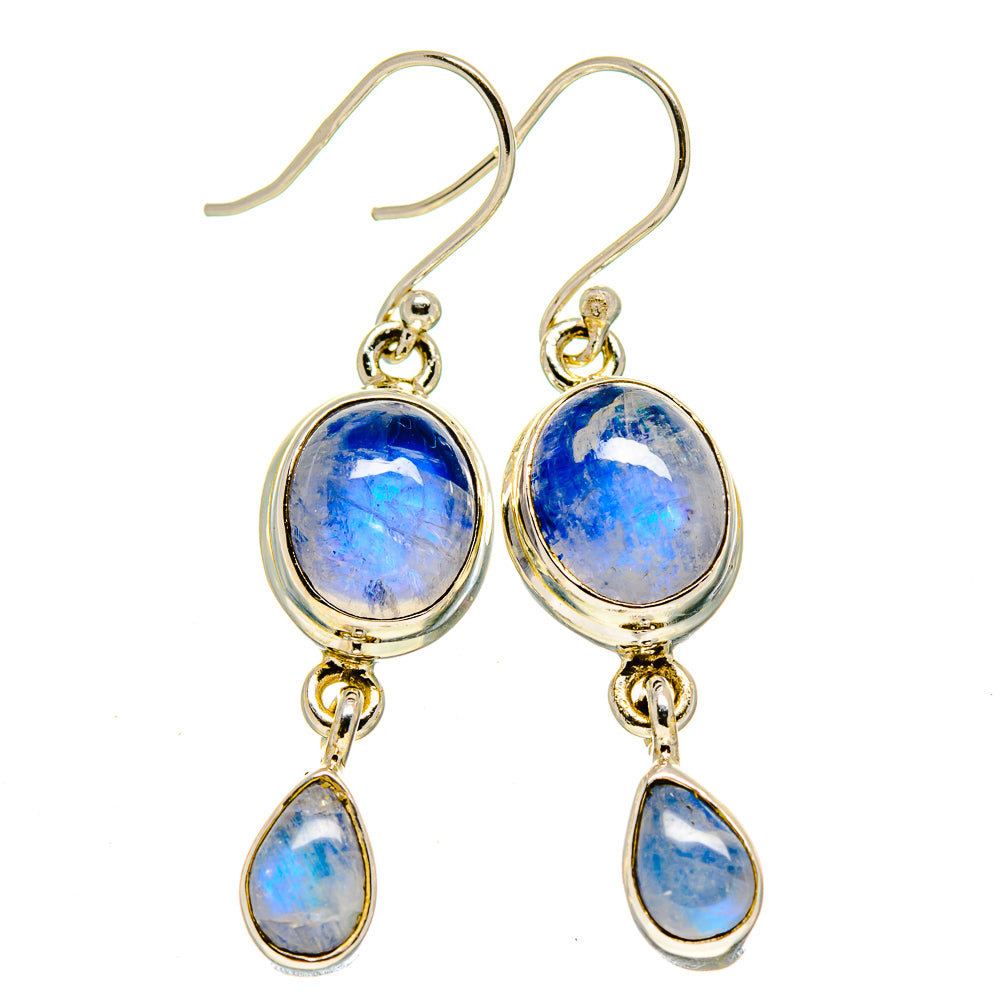 Rainbow Moonstone Earrings handcrafted by Ana Silver Co - EARR413704
