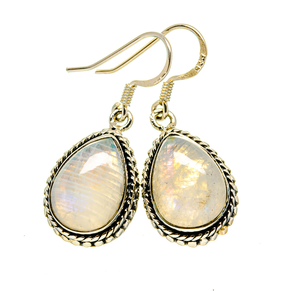 Rainbow Moonstone Earrings handcrafted by Ana Silver Co - EARR413753