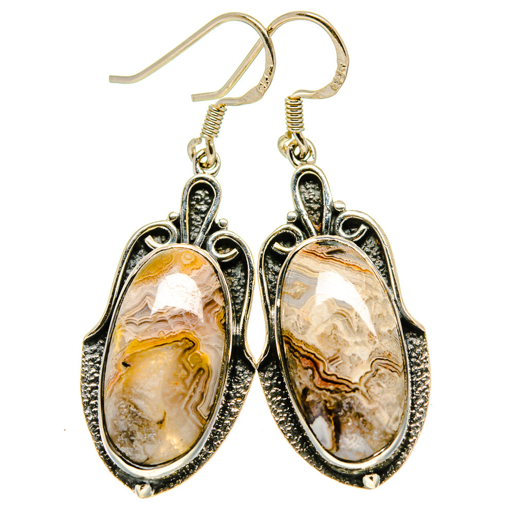 Laguna Lace Agate Earrings handcrafted by Ana Silver Co - EARR413774