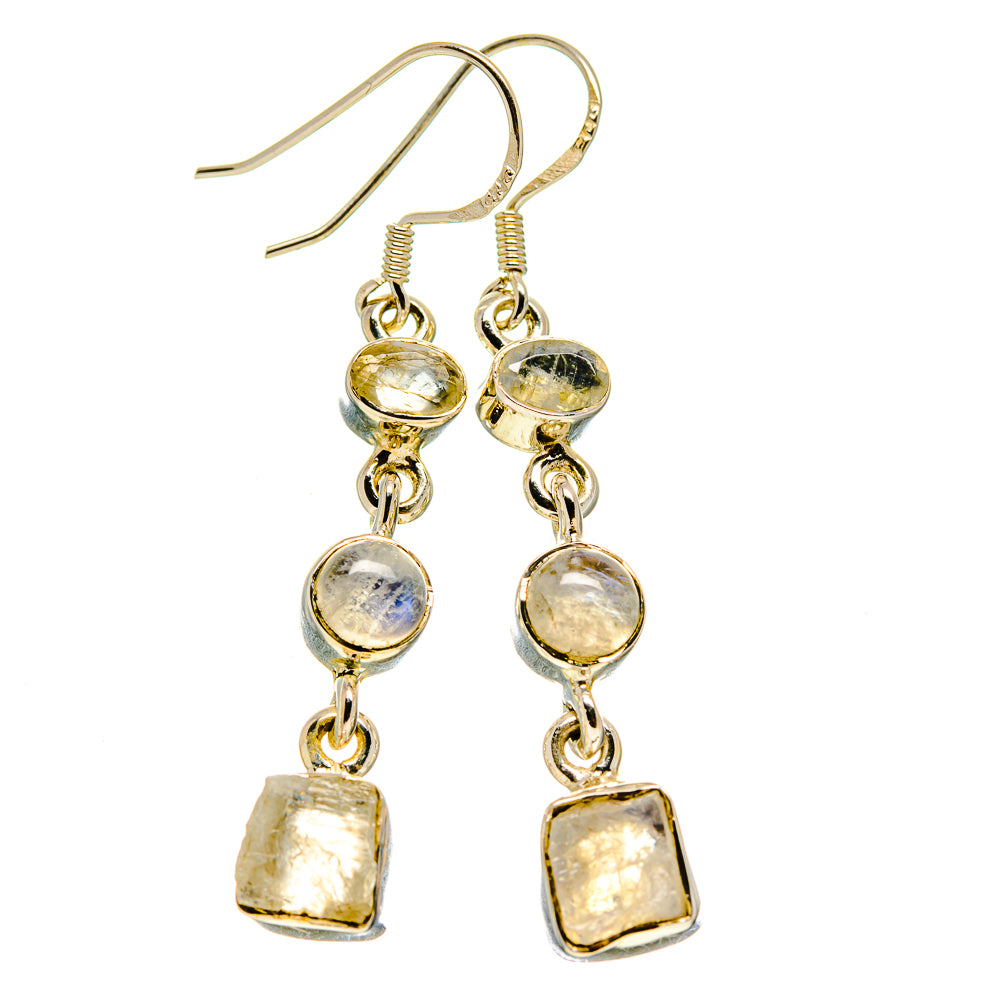 Rainbow Moonstone Earrings handcrafted by Ana Silver Co - EARR413880