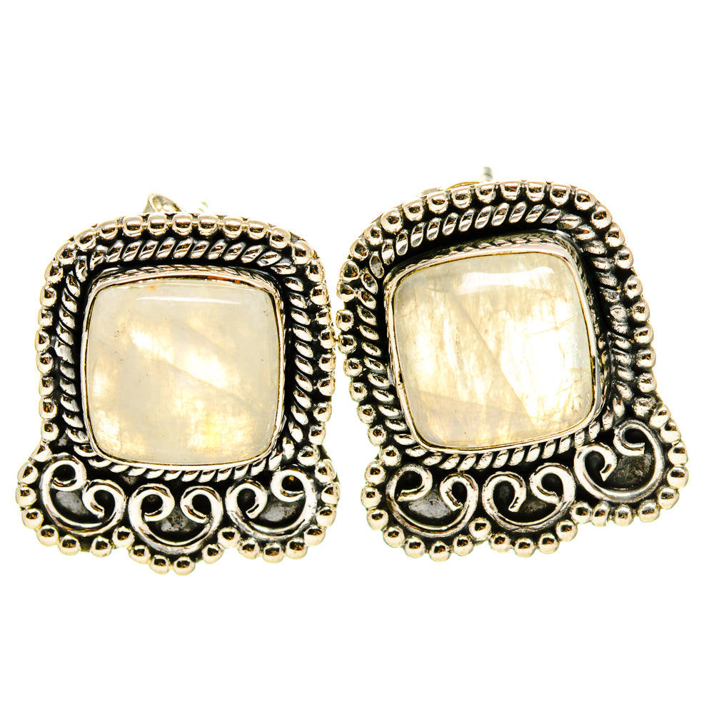 Rainbow Moonstone Earrings handcrafted by Ana Silver Co - EARR413887